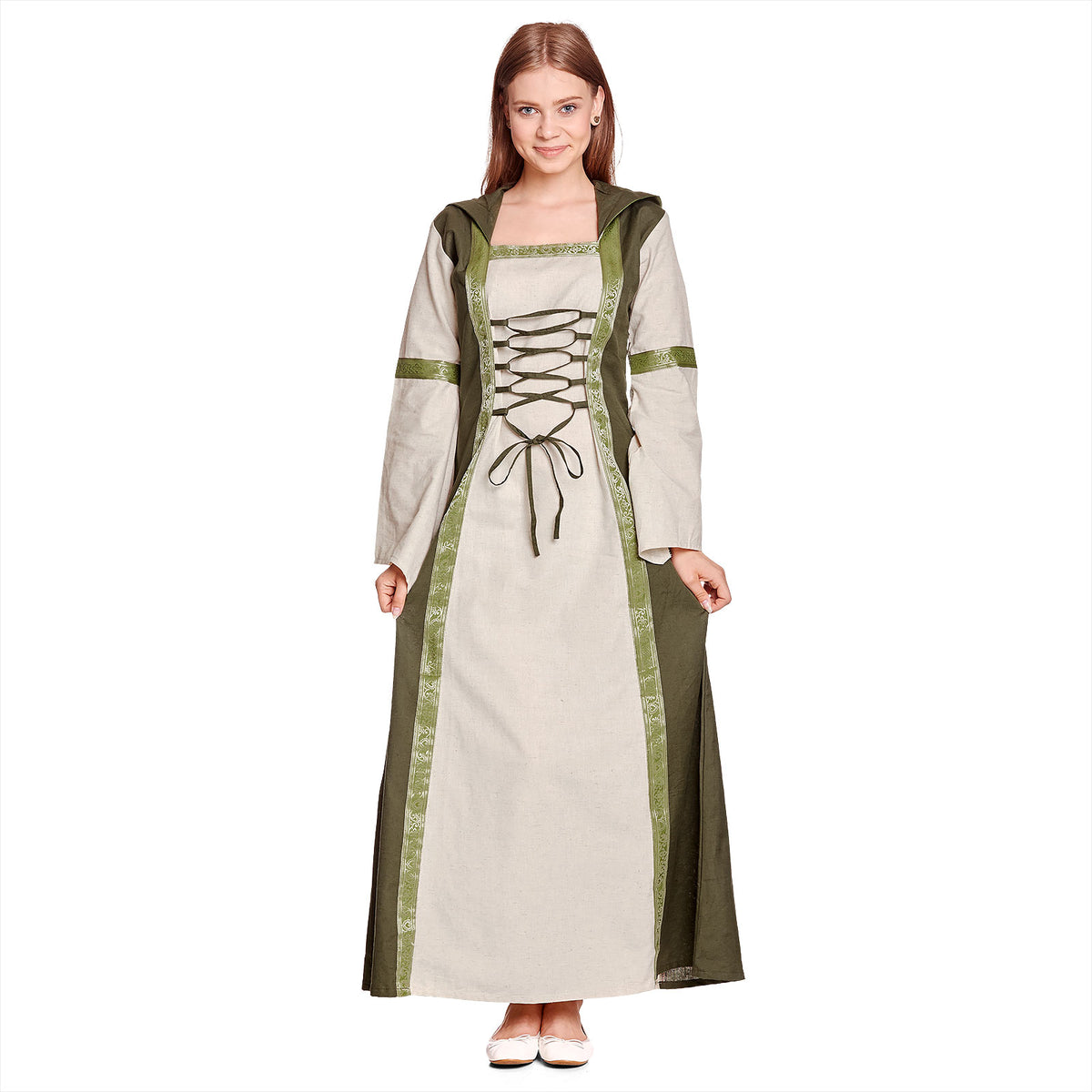 Immagine del prodotto Abito medievale Rebecca naturale-verde