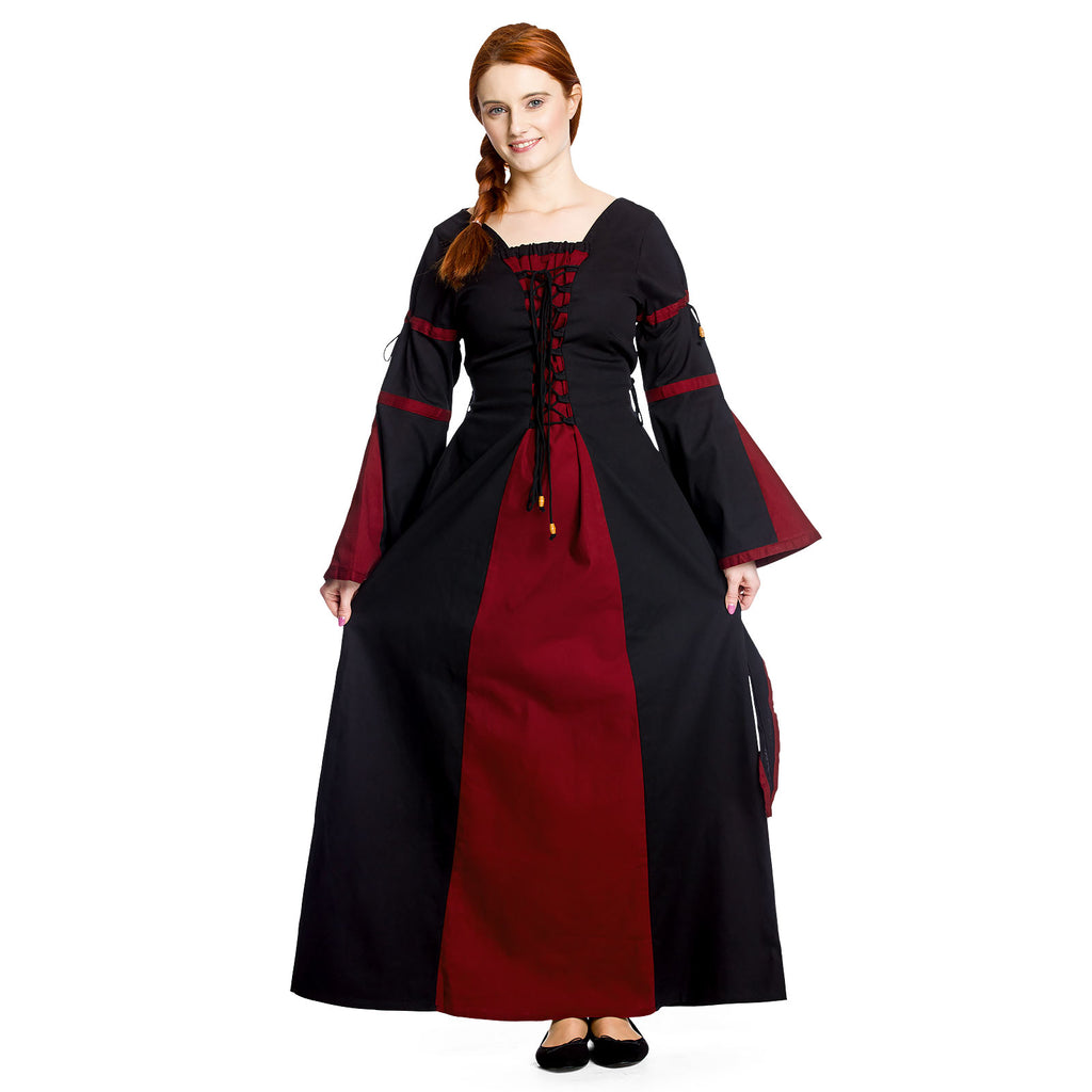 Produktbild Elisa - Mittelalterkleid rot-schwarz