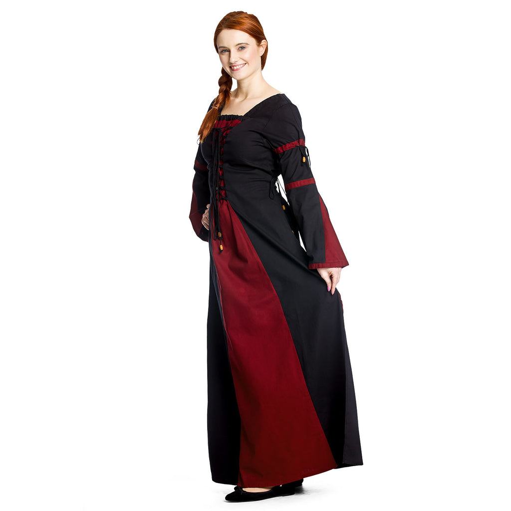 Produktbild Elisa - Mittelalterkleid rot-schwarz