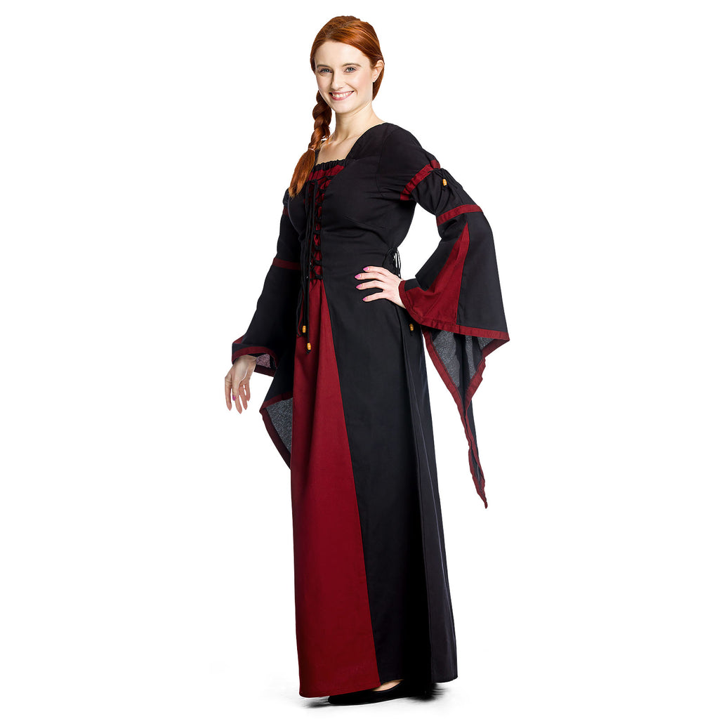 Produktbild Elisa - Mittelalterkleid rot-schwarz