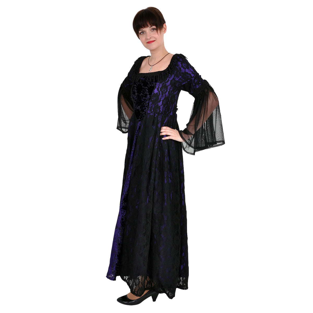 Image produit Robe en dentelle noir-violet