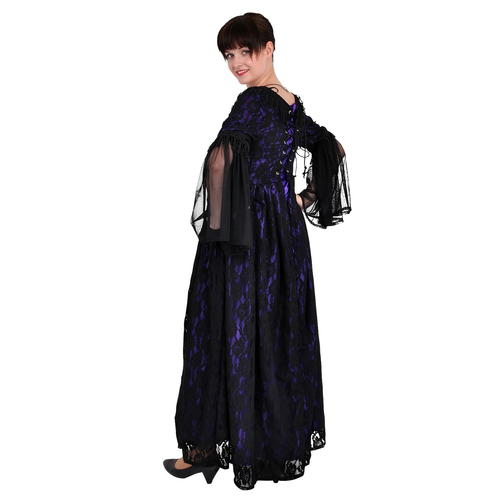 Image produit Robe en dentelle noir-violet