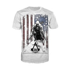 Image produit Assassins Creed III - T-shirt drapeau brûlé blanc