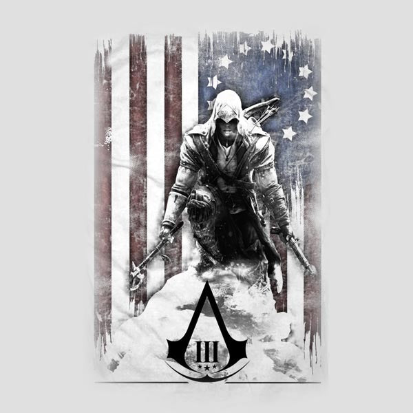 Image produit Assassins Creed III - T-shirt drapeau brûlé blanc
