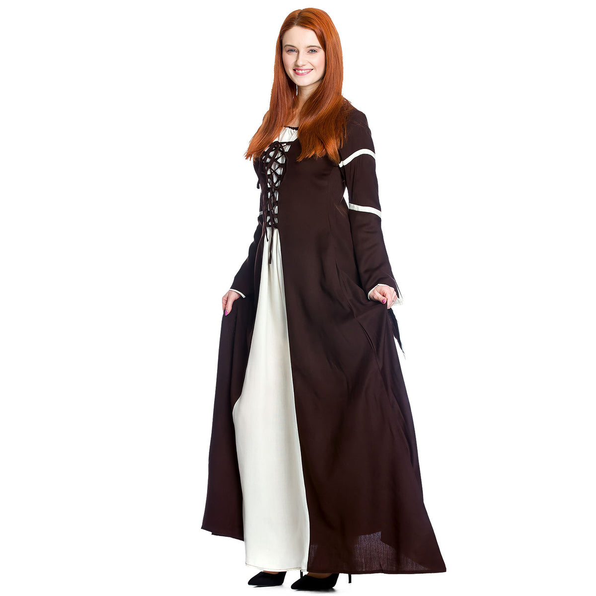 Produktbild Mittelalter Kleid Katherina braun-natur