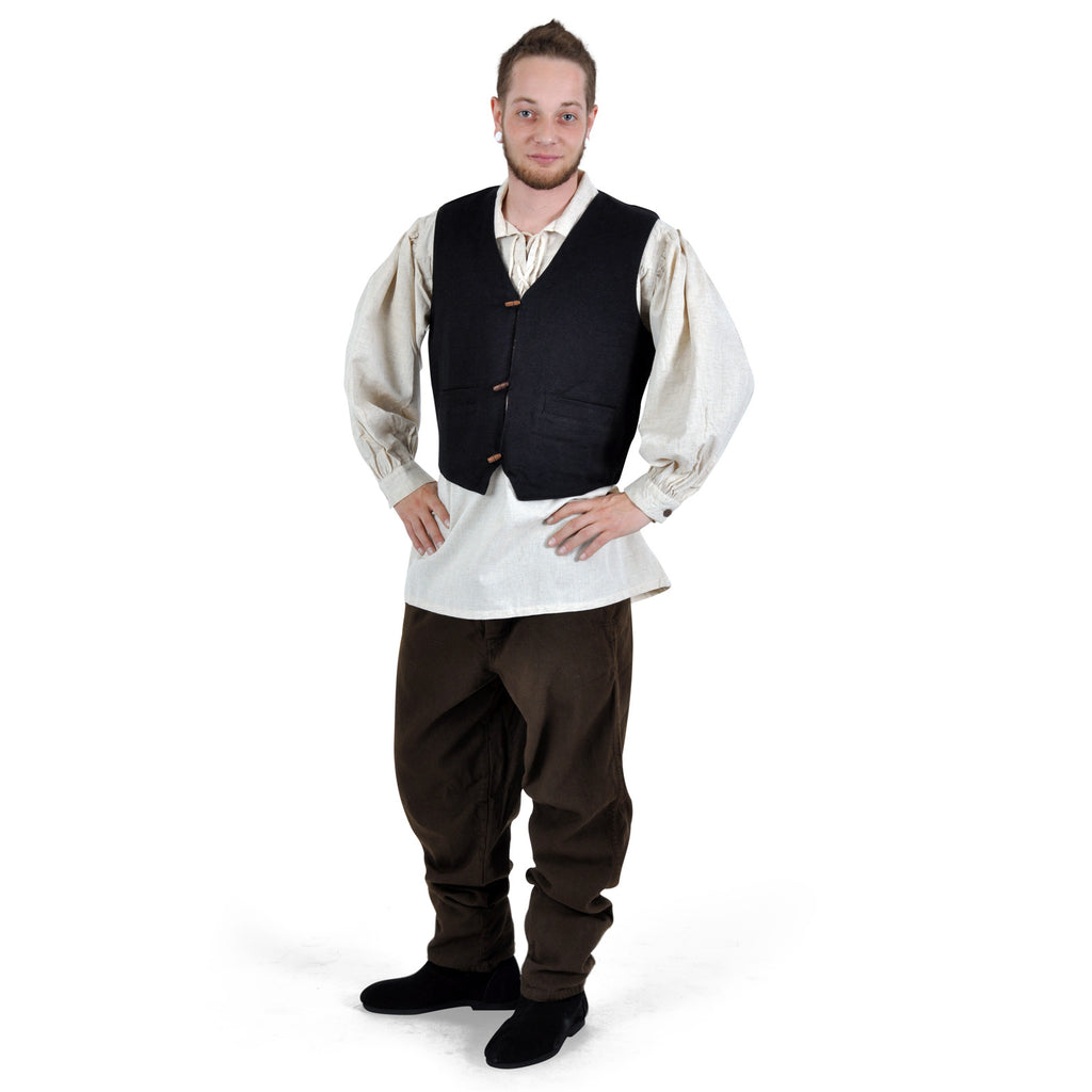 Immagine del prodotto Gilet medievale Heinrich con tasche nero