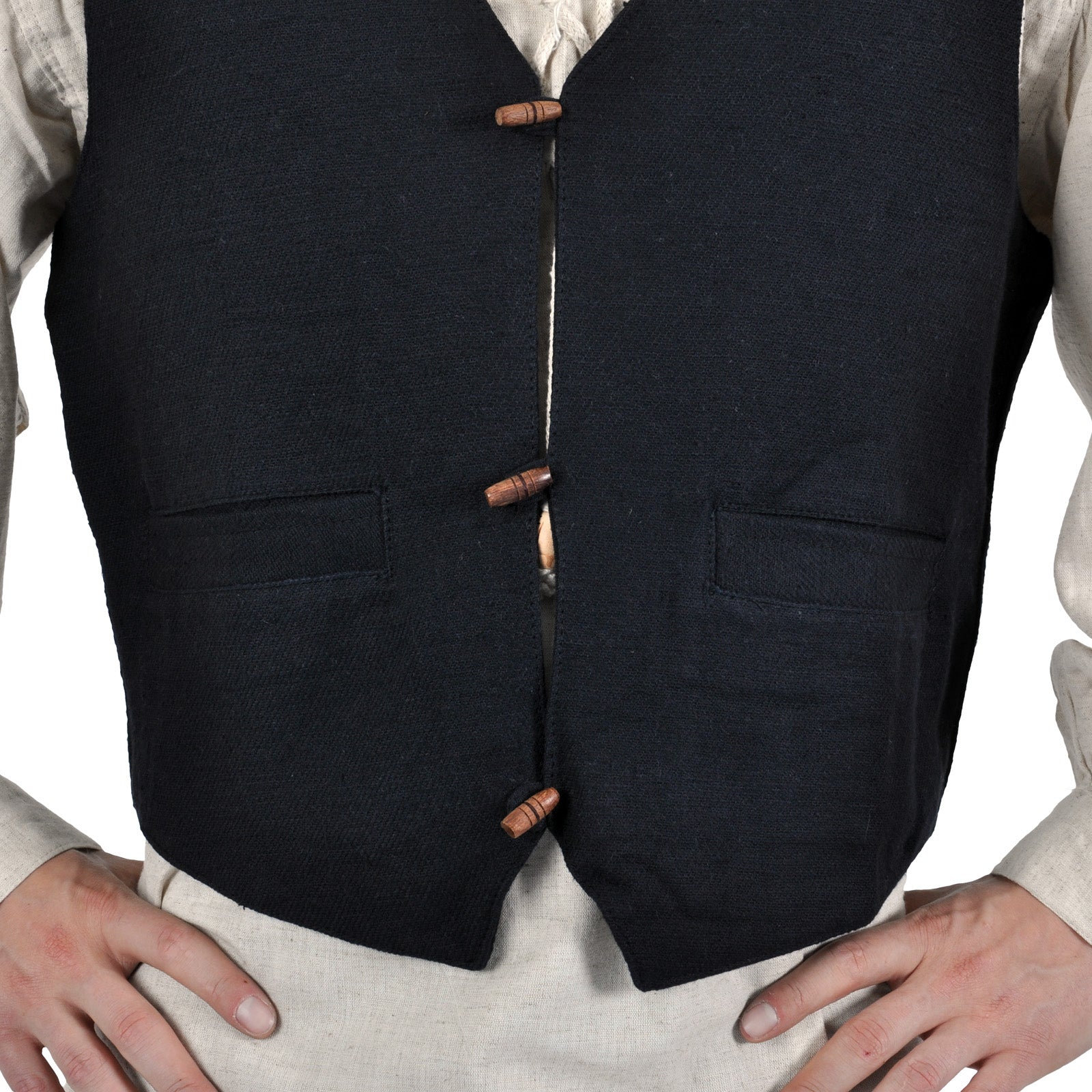Image produit Gilet médiéval Heinrich avec poches noir