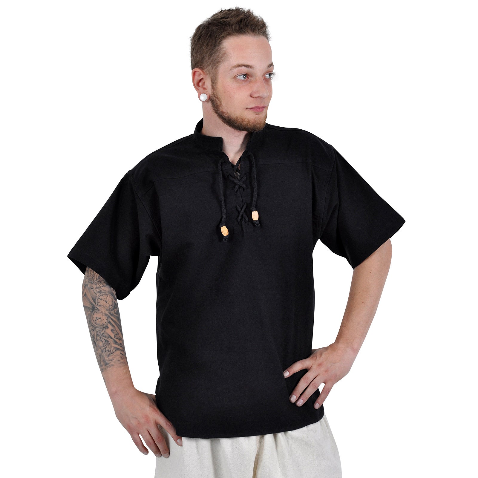 Immagine del prodotto Camicia medievale a maniche corte nera