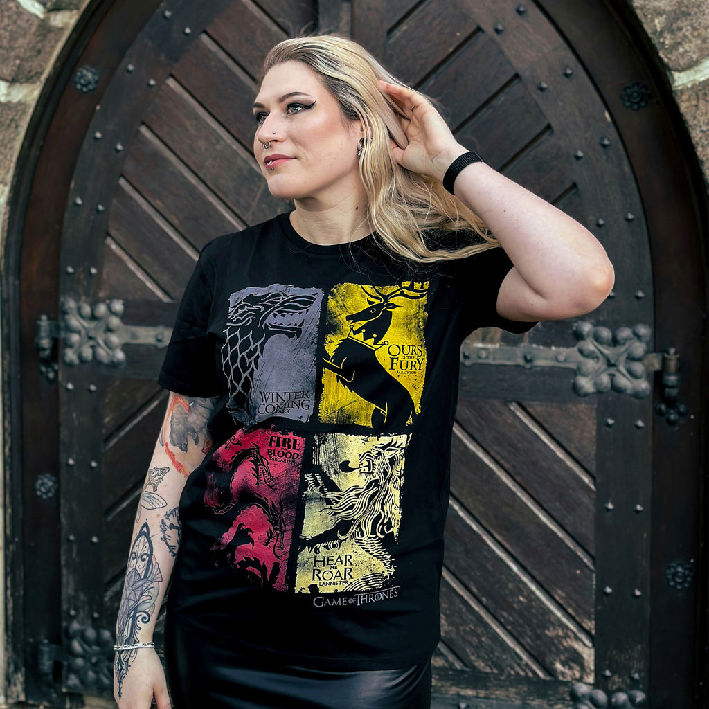 Immagine del prodotto Game of Thrones - T-shirt nera con stemma distressed