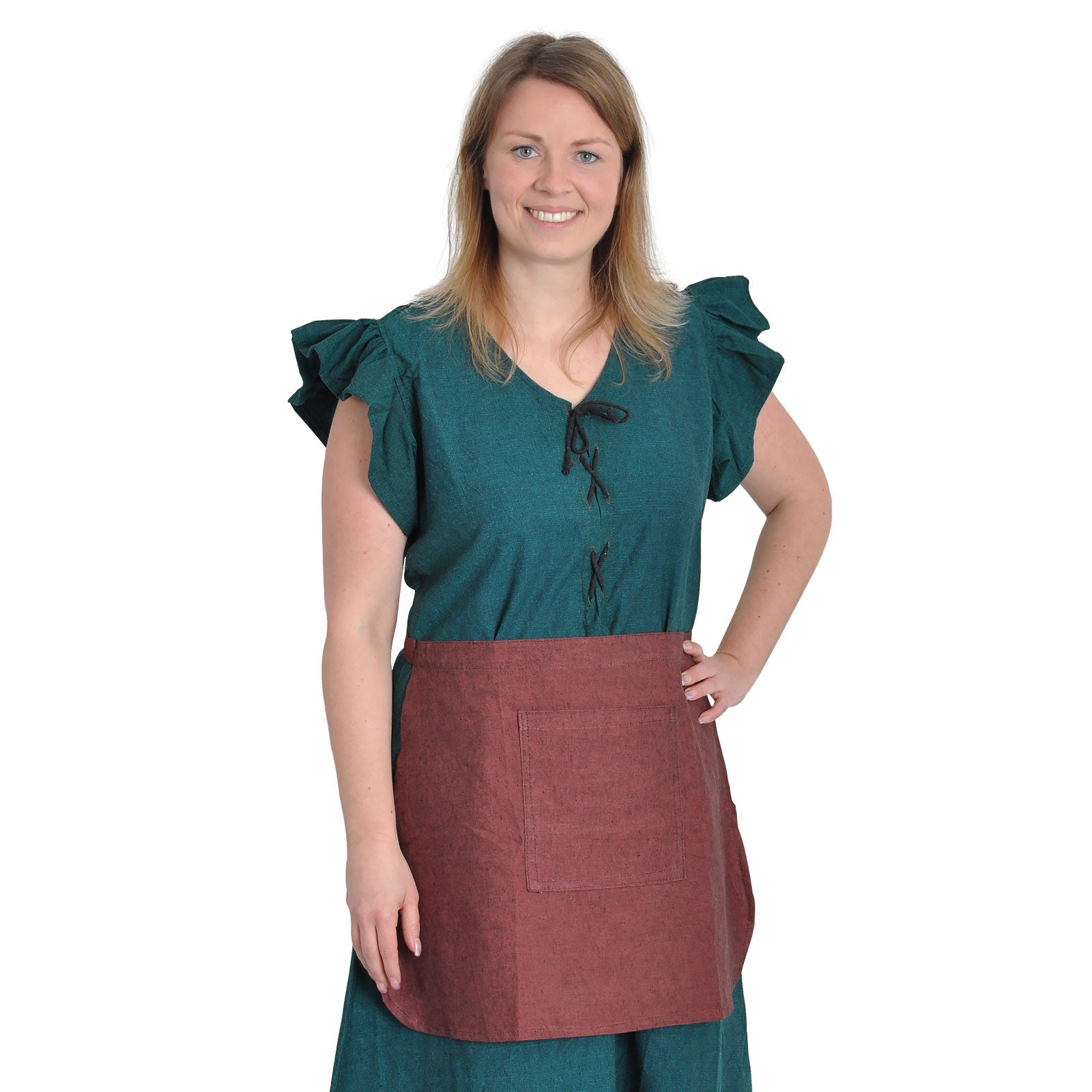 Produktbild Mittelalter Kleid Agga Kurzarm mit Schürze grün