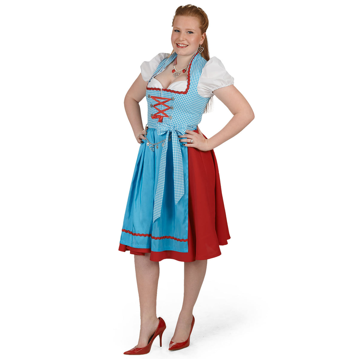 Produktbild Dirndl Petra - Kostüm Damen rot blau