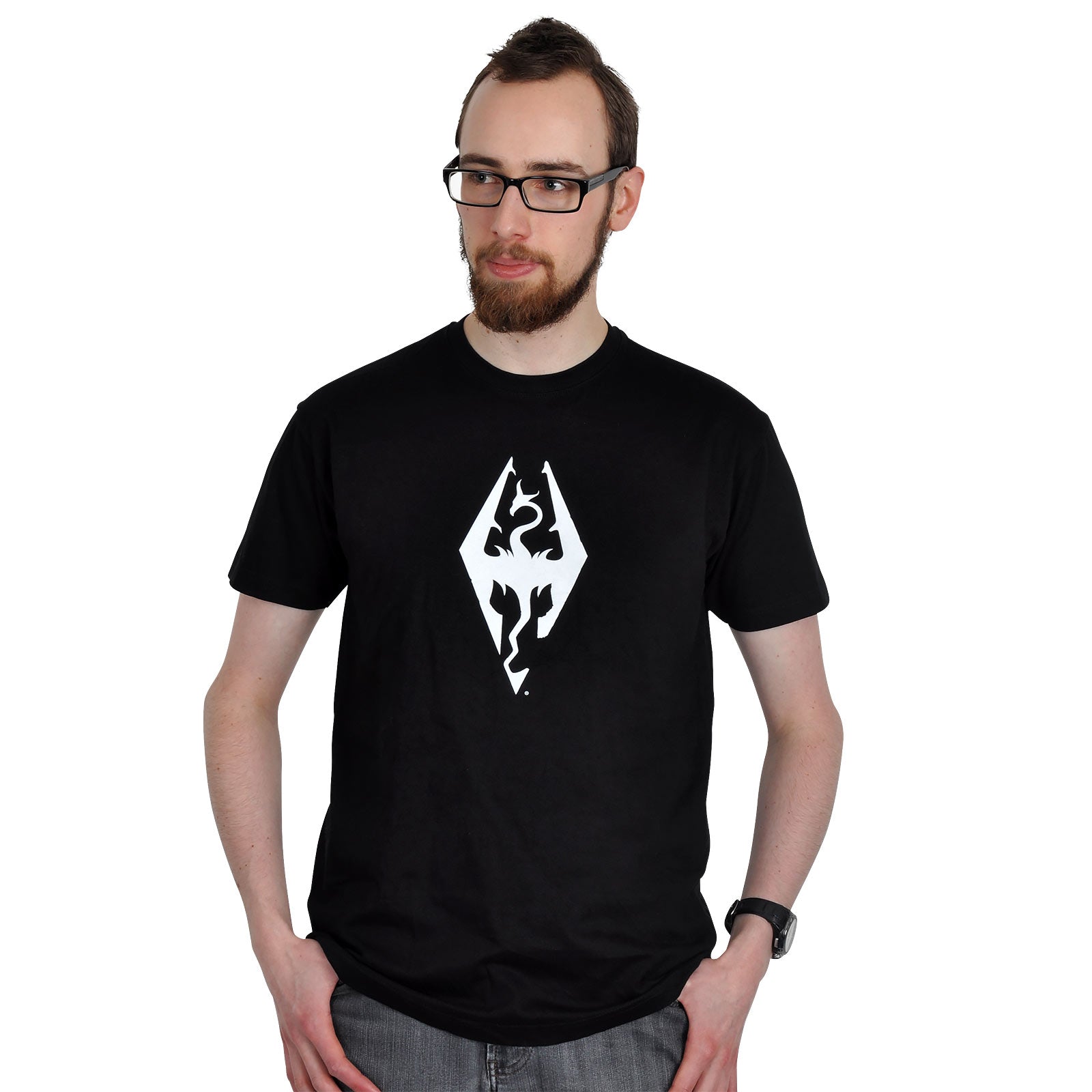 Produktbild Skyrim - Dragon Symbol T-Shirt schwarz