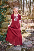 Image produit Robe d'été médiévale pour enfants rouge beige