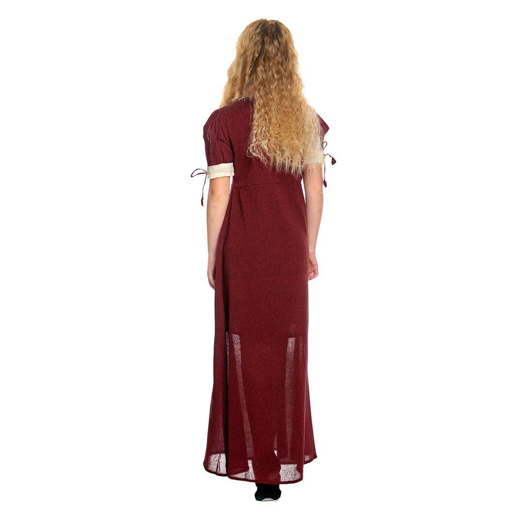 Image produit Robe d'été médiévale pour enfants rouge beige
