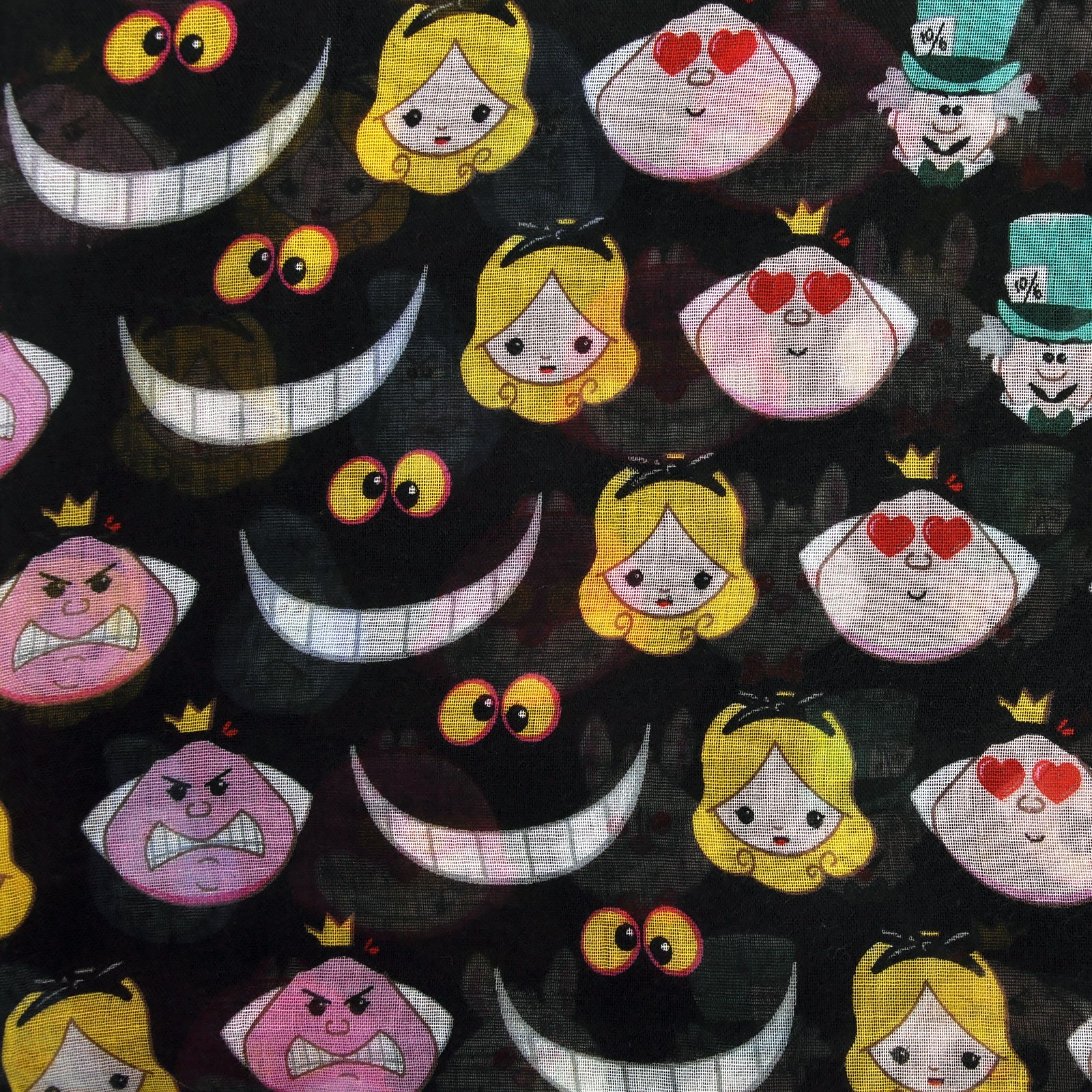 Produktbild Alice im Wunderland - Faces Schal schwarz