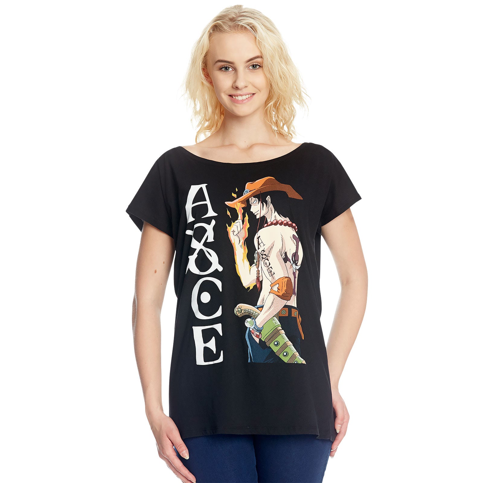 Image produit One Piece - Whitebeard Ace T-shirt Fille Coupe Ample