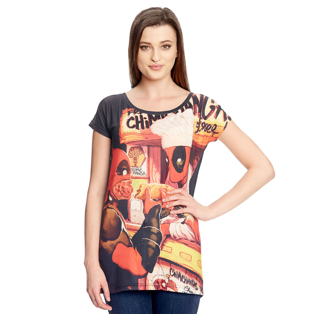 Image produit Deadpool - Chemise Chimichanga pour filles, coupe ample, noir