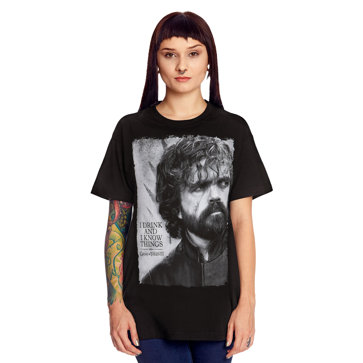 Immagine del prodotto Game of Thrones - T-shirt nera Tyrion Drink And Know Things