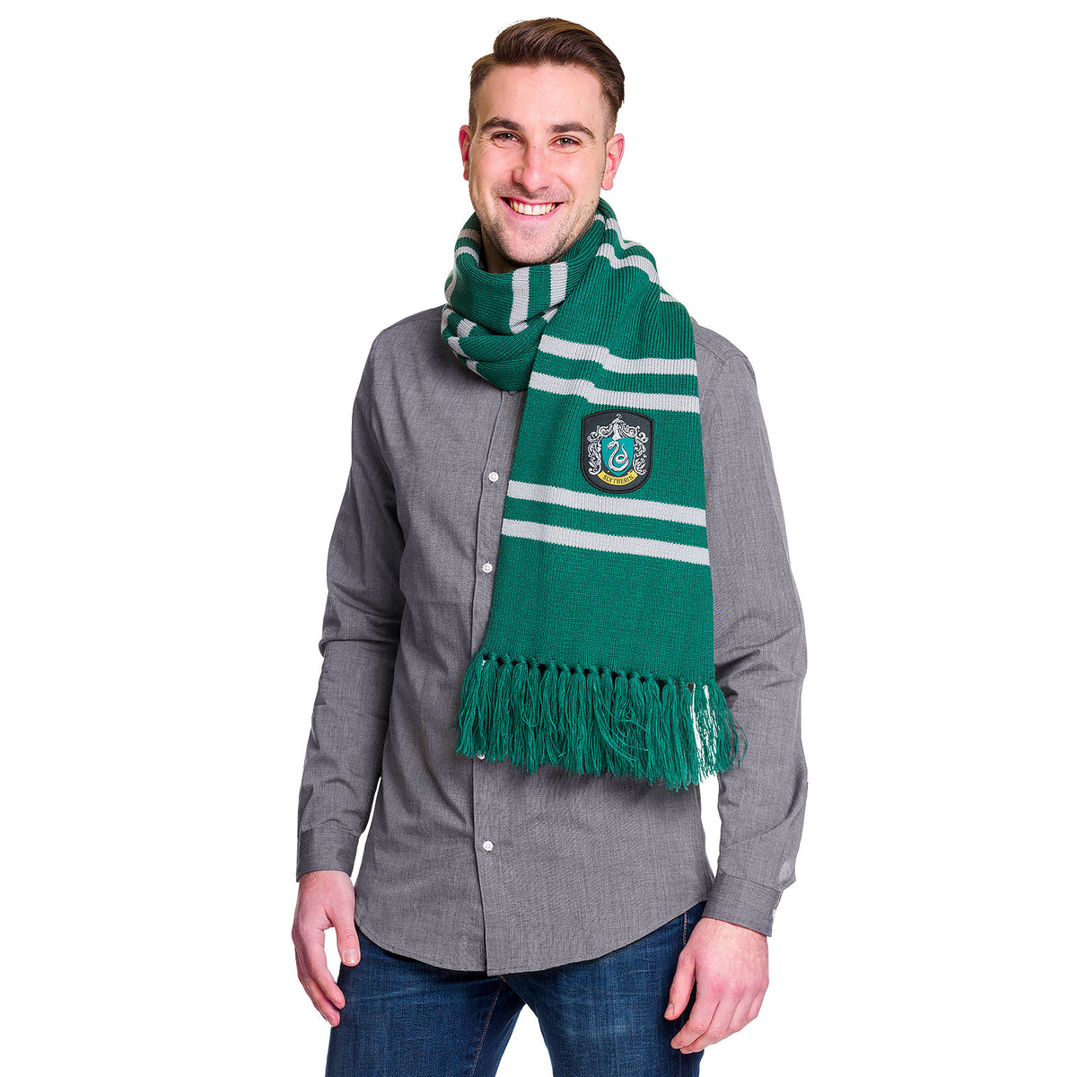 Image produit Harry Potter - Echarpe en tricot Slytherin gris-vert
