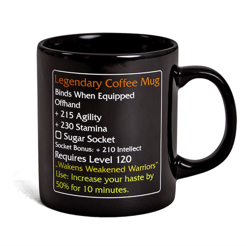Image produit Legendary Coffee Mug - Mug de fan d'objets MMO niveau 120