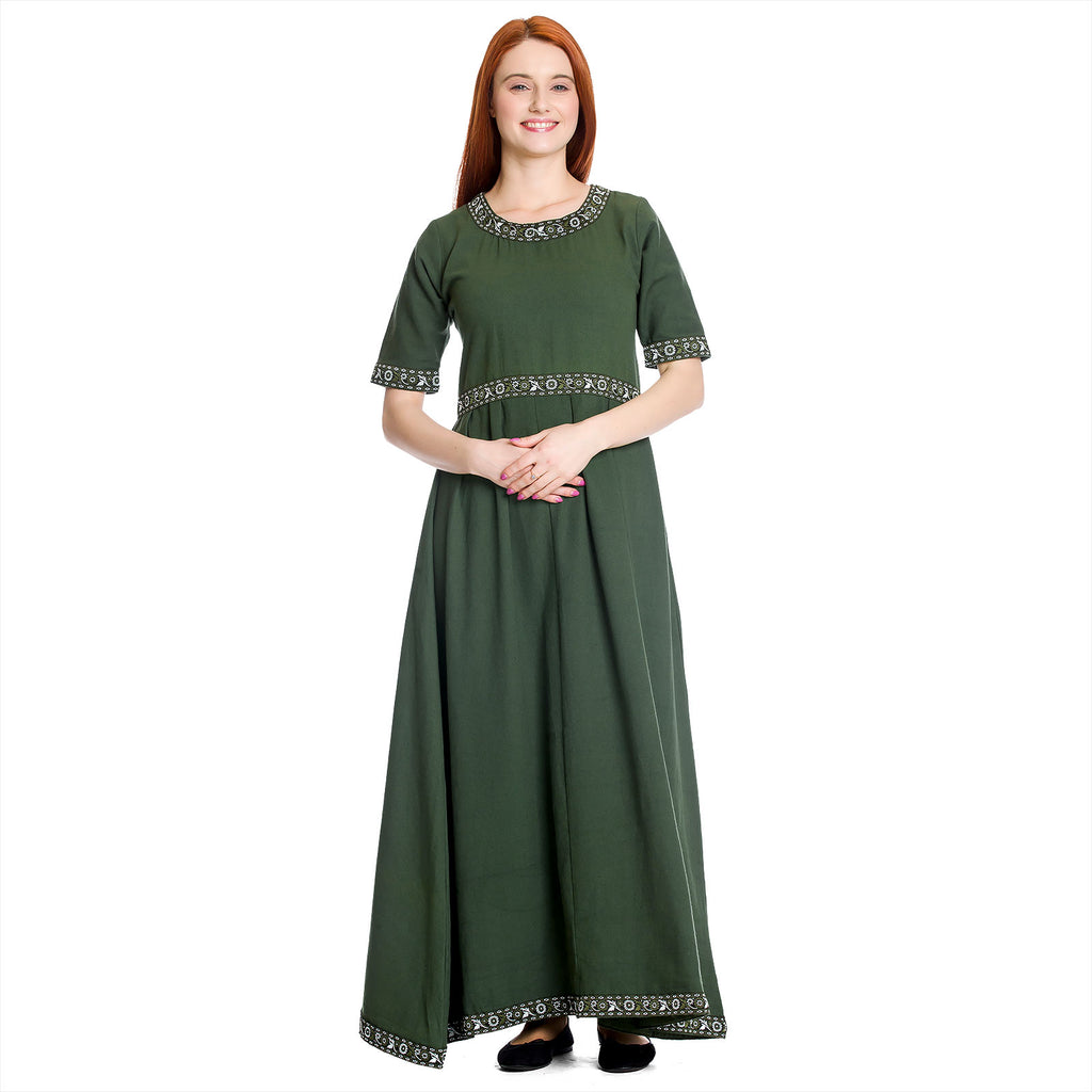 Produktbild Mittelalter Kleid Ennlin mit Kurzarm grün