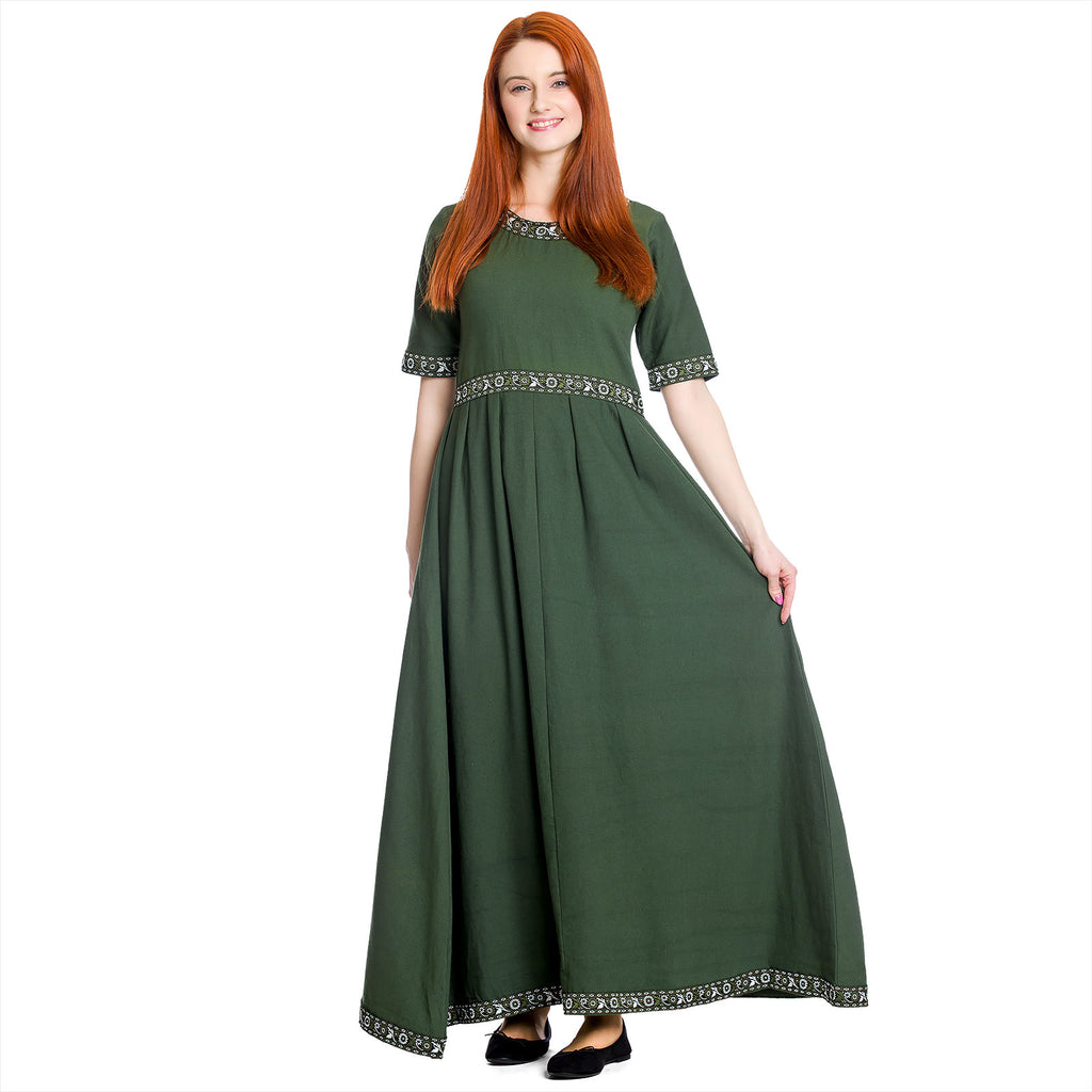 Produktbild Mittelalter Kleid Ennlin mit Kurzarm grün
