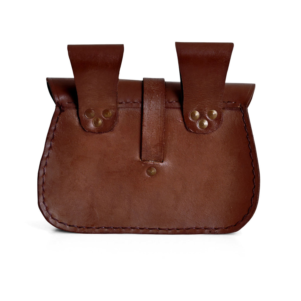 Image produit Bourse de ceinture médiévale avec embossage marron