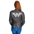 Image produit Wonder Woman - Veste en cuir logo gris