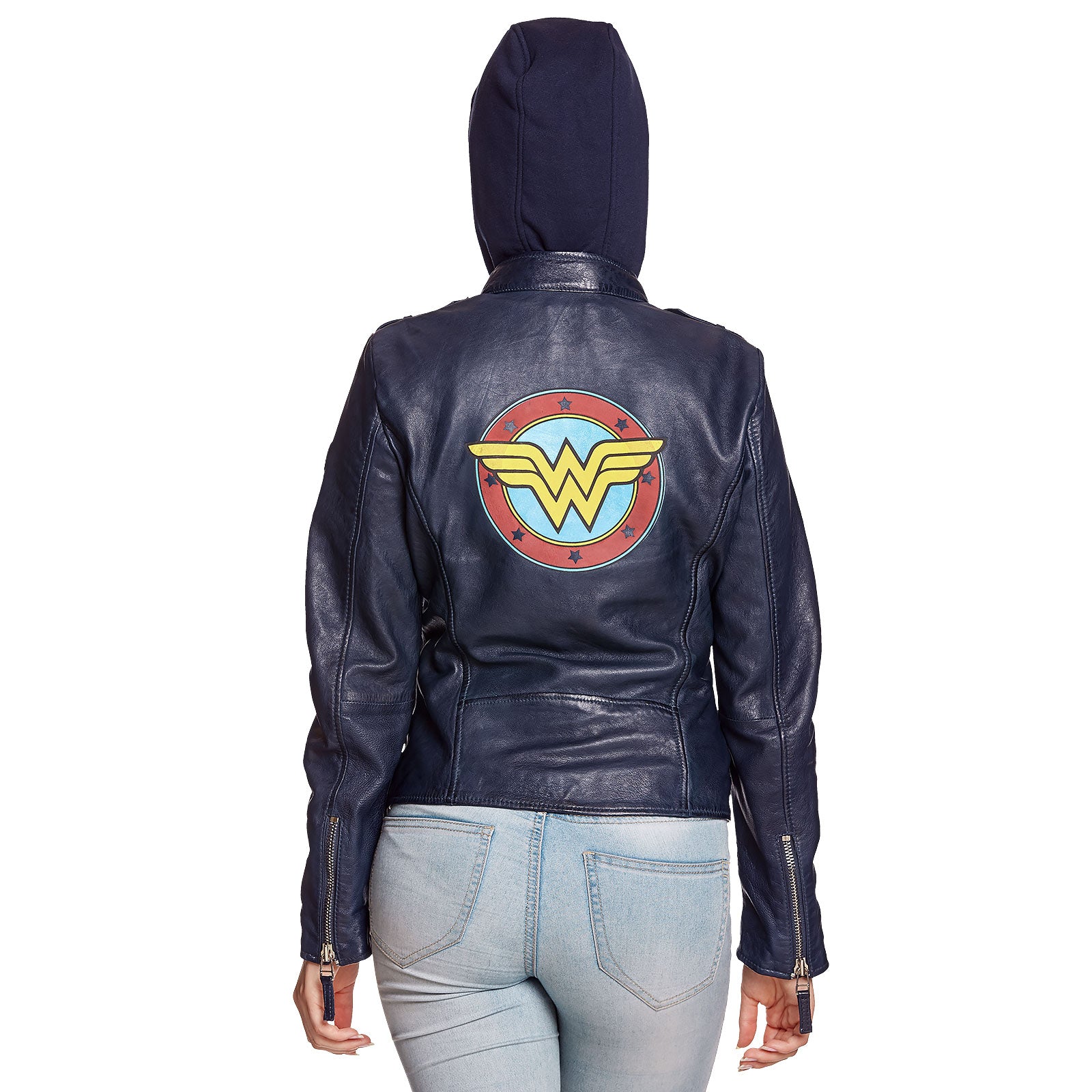 Immagine del prodotto Wonder Woman - Giacca di pelle con cappuccio blu con logo