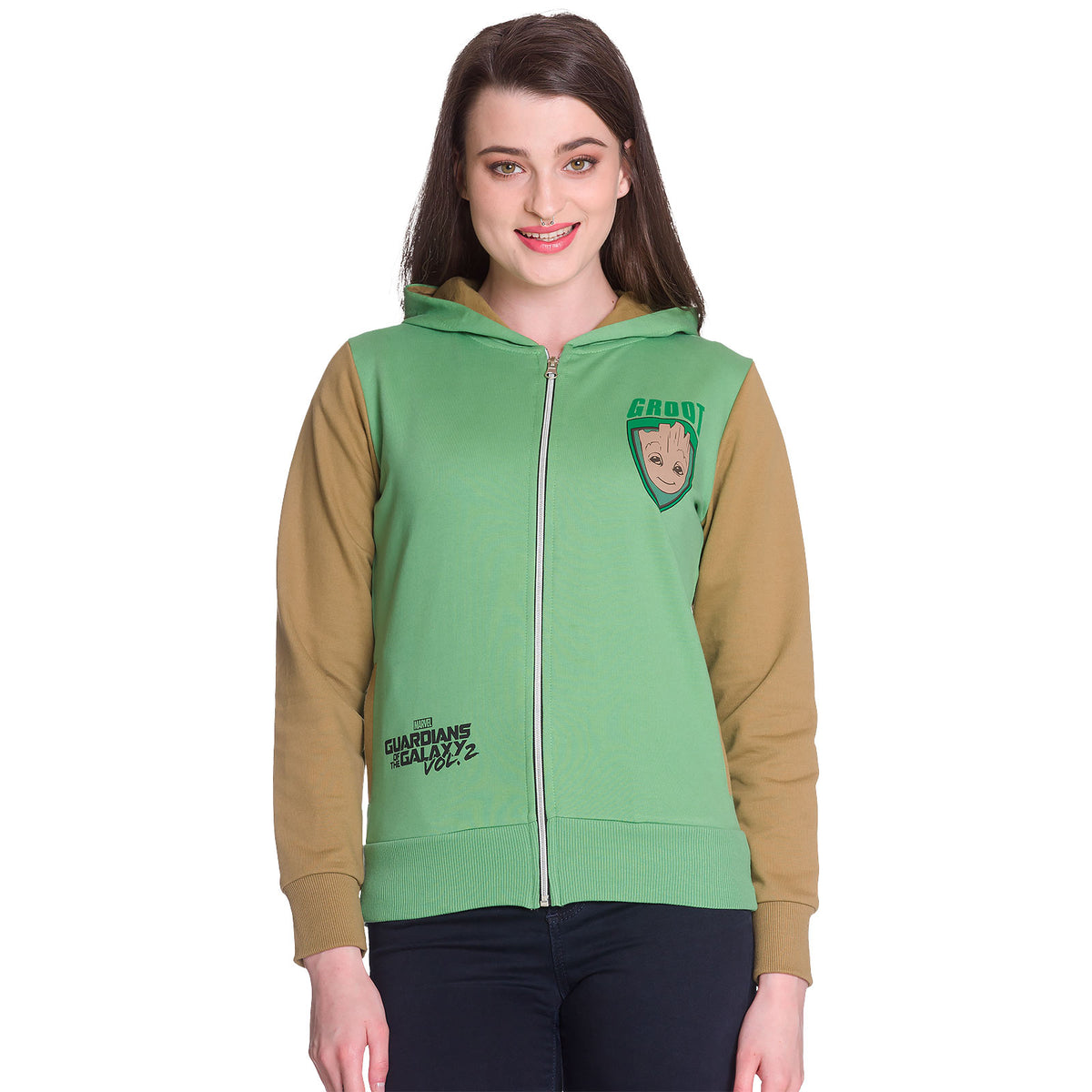 Immagine del prodotto Guardiani della Galassia - Felpa con cappuccio Groot donna verde