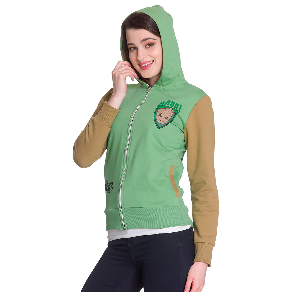 Immagine del prodotto Guardiani della Galassia - Felpa con cappuccio Groot donna verde