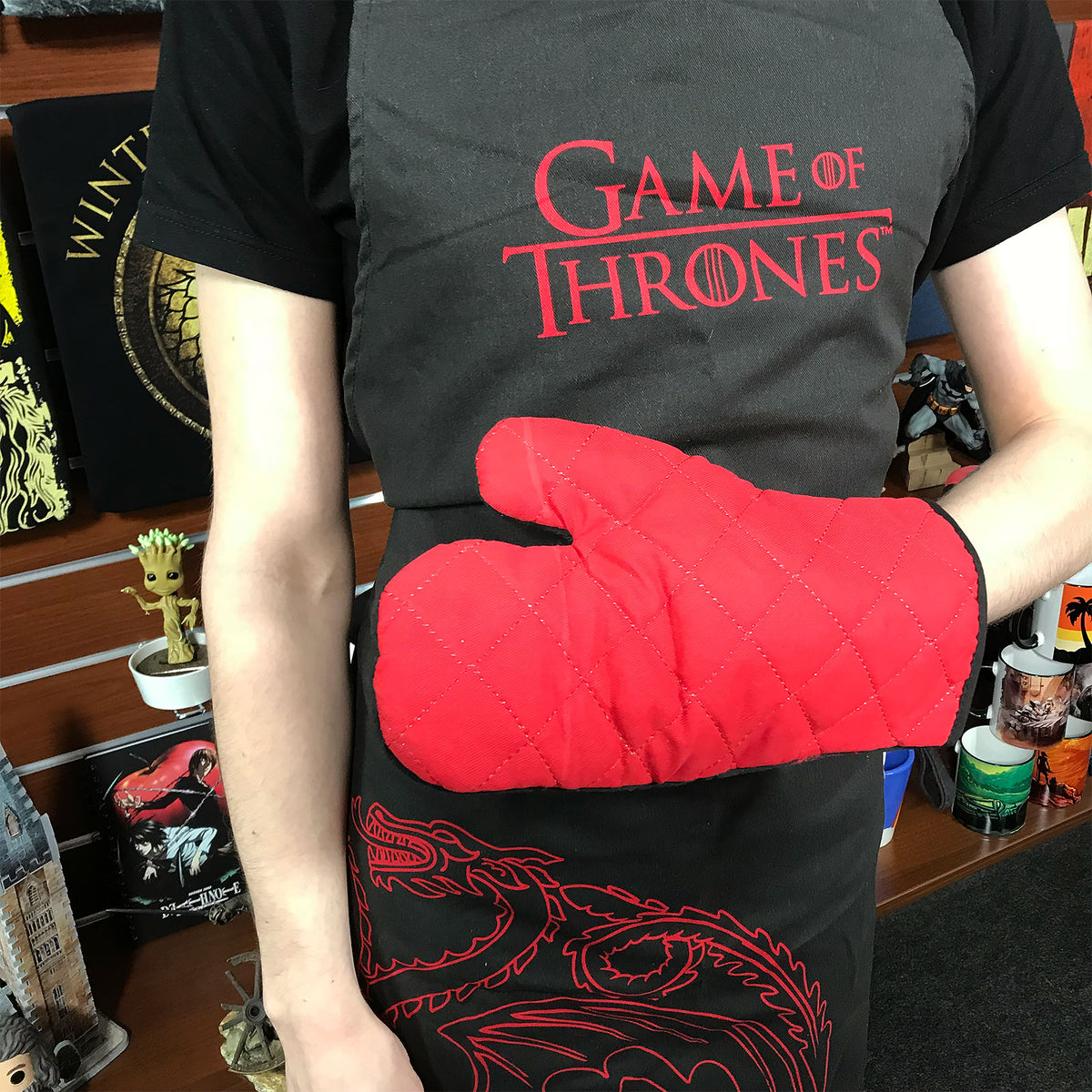 Produktbild Game of Thrones - Targaryen Schürze mit Ofenhandschuh