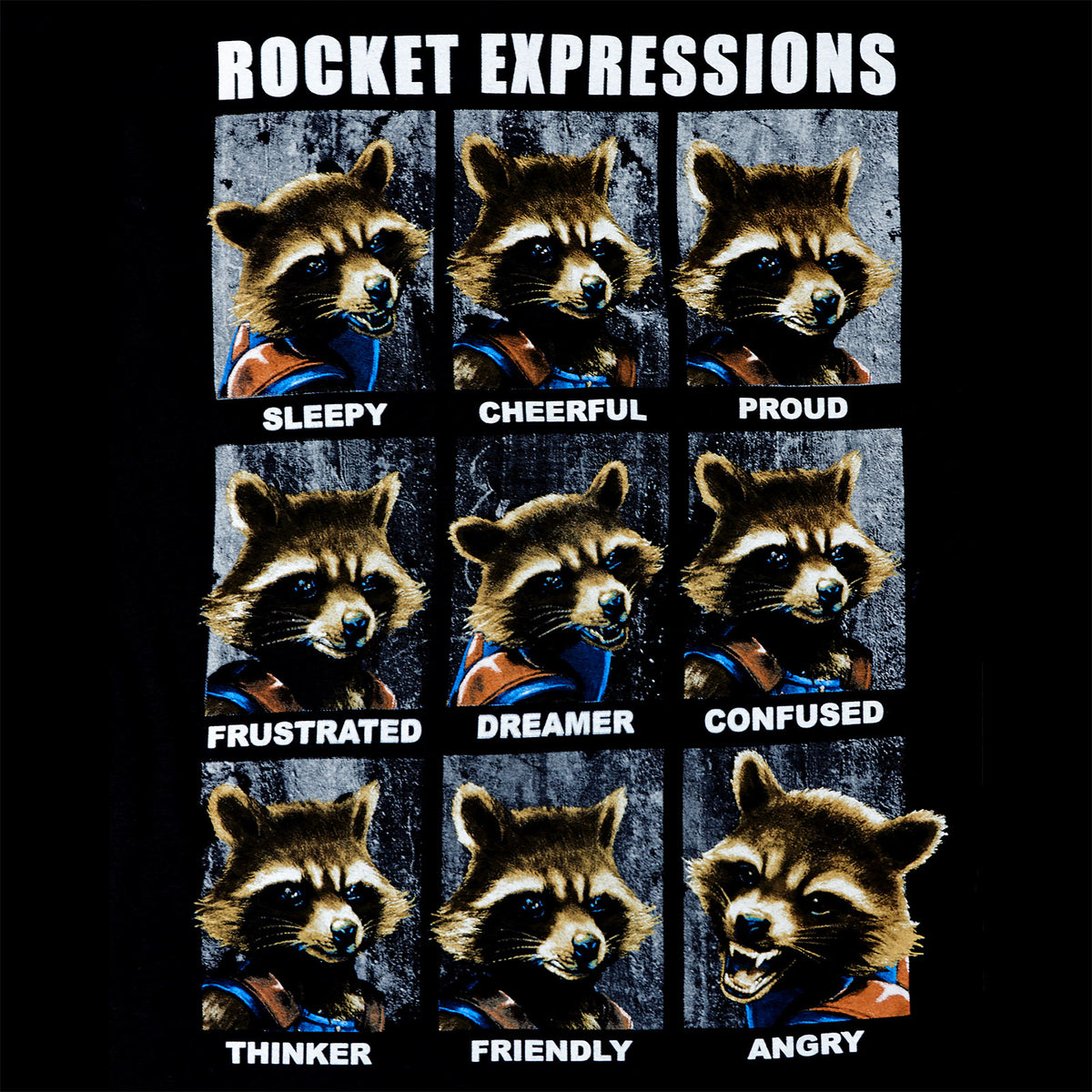 Image produit Guardians of the Galaxy - T-shirt Rocket Expressions noir