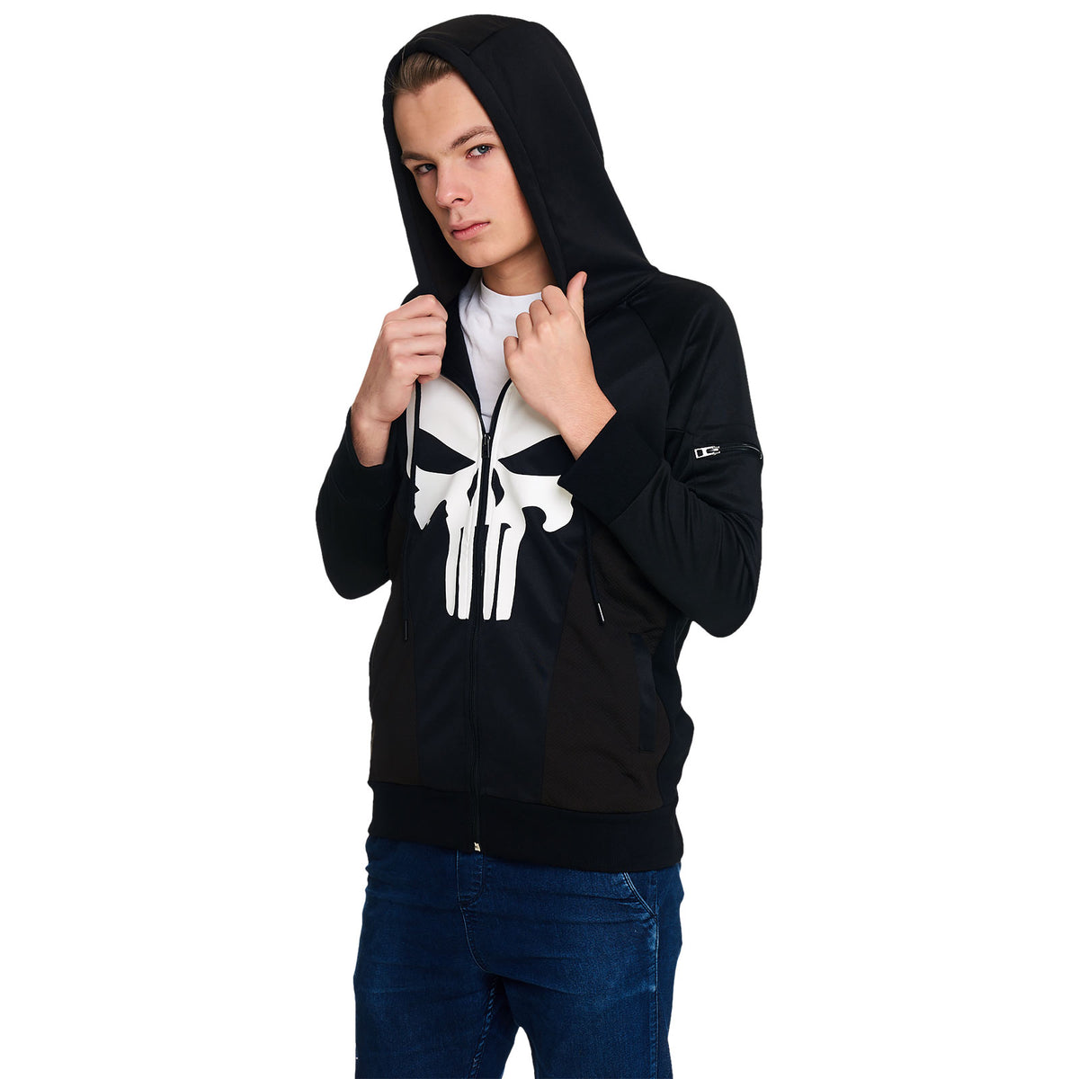 Immagine del prodotto Punisher - Felpa con cappuccio nera con logo