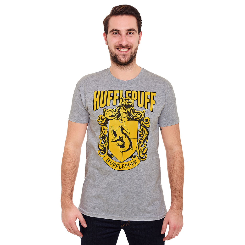 Immagine del prodotto Harry Potter - T-shirt grigia con stemma Hufflepuff