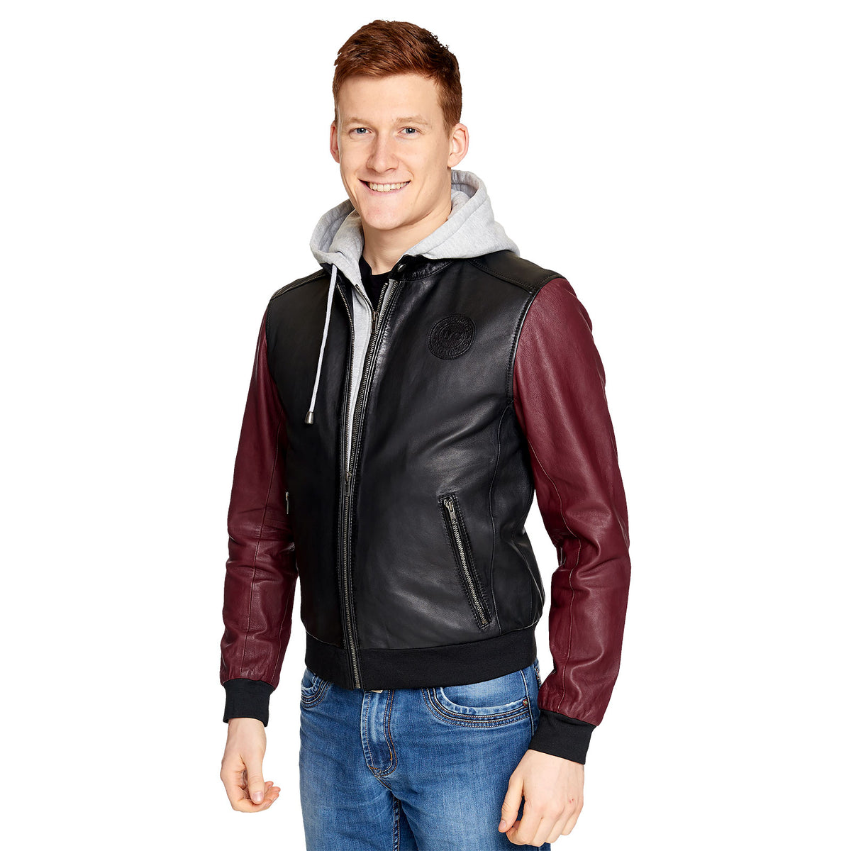Produktbild Flash - Logo Lederjacke mit Kapuze
