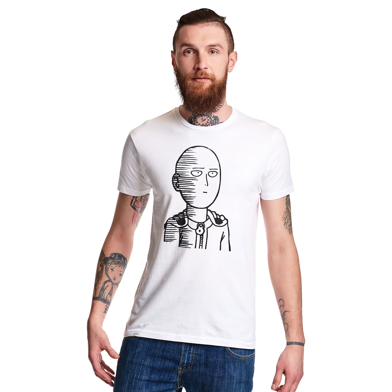 Produktbild One Punch Man - Saitama Sketch T-Shirt weiß