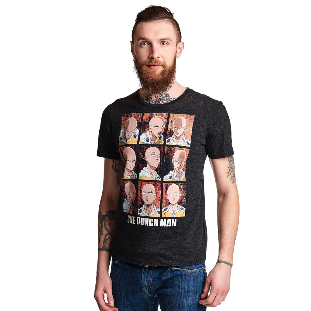 Image produit One Punch Man - Emotions de Saitama T-Shirt Gris