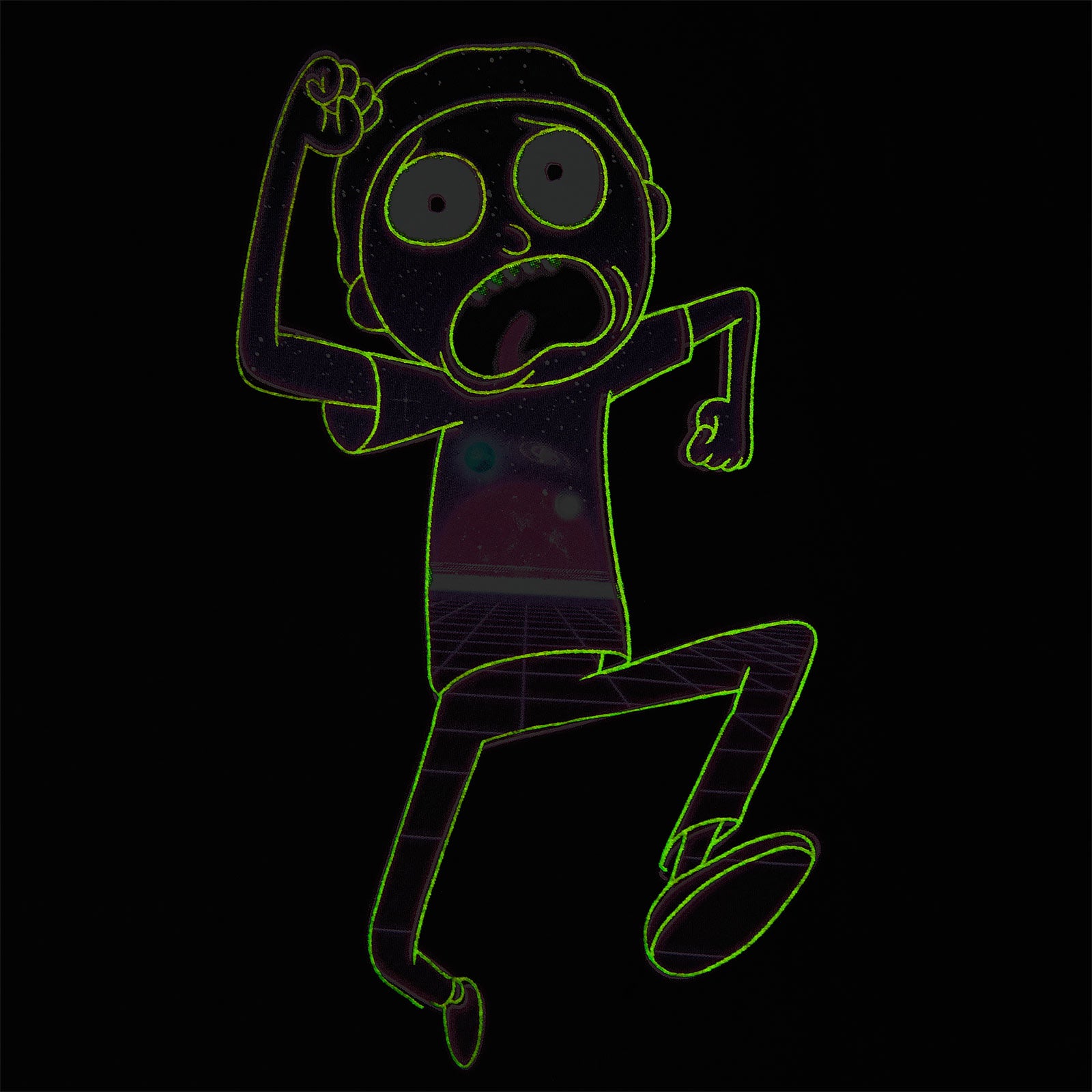 Image produit Rick et Morty - T-shirt Neon Morty phosphorescent noir