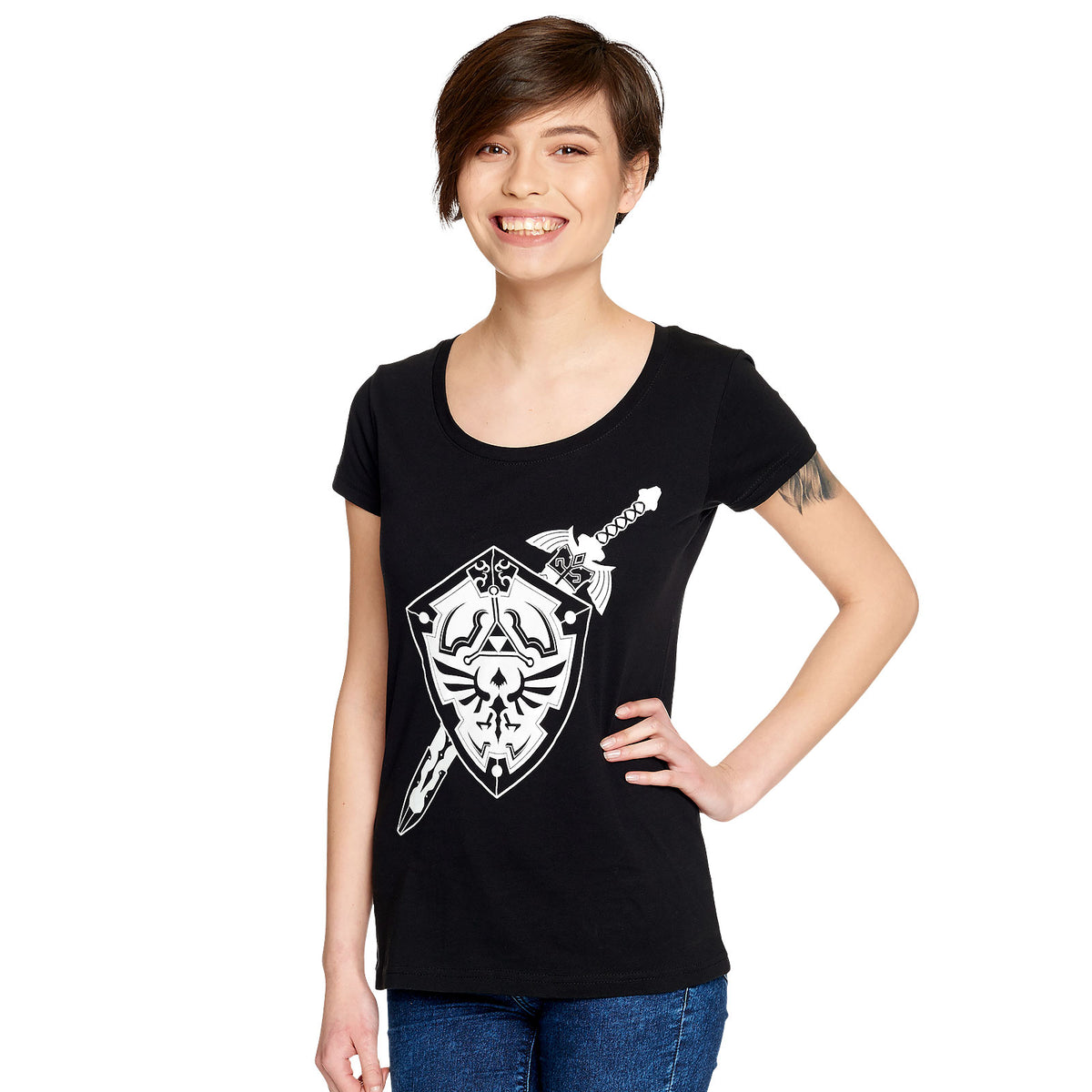 Immagine del prodotto Zelda - T-Shirt Spada e Scudo per Donna Nera