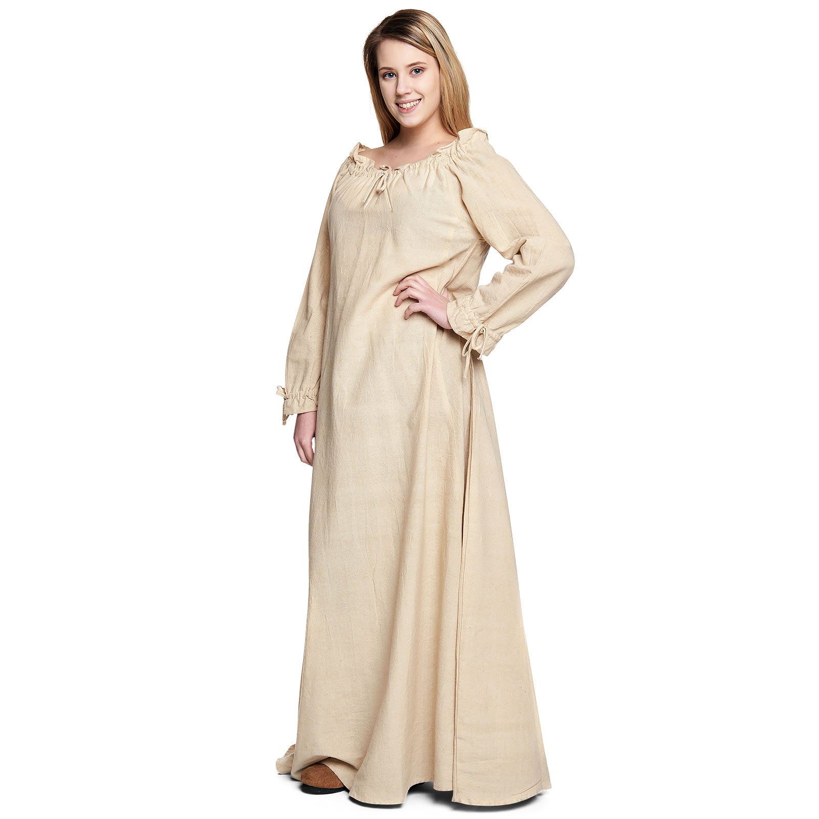 Produktbild Mittelalter Langarmkleid beige