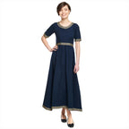 Produktbild Mittelalter Kleid Ennlin mit Kurzarm blau