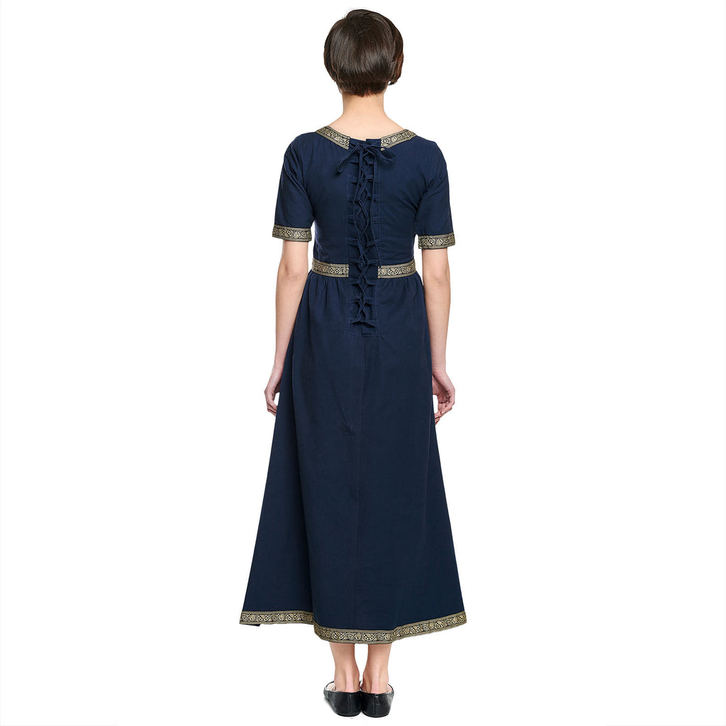 Produktbild Mittelalter Kleid Ennlin mit Kurzarm blau