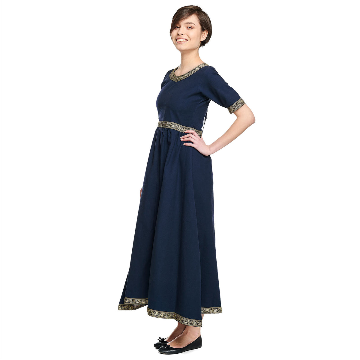 Produktbild Mittelalter Kleid Ennlin mit Kurzarm blau