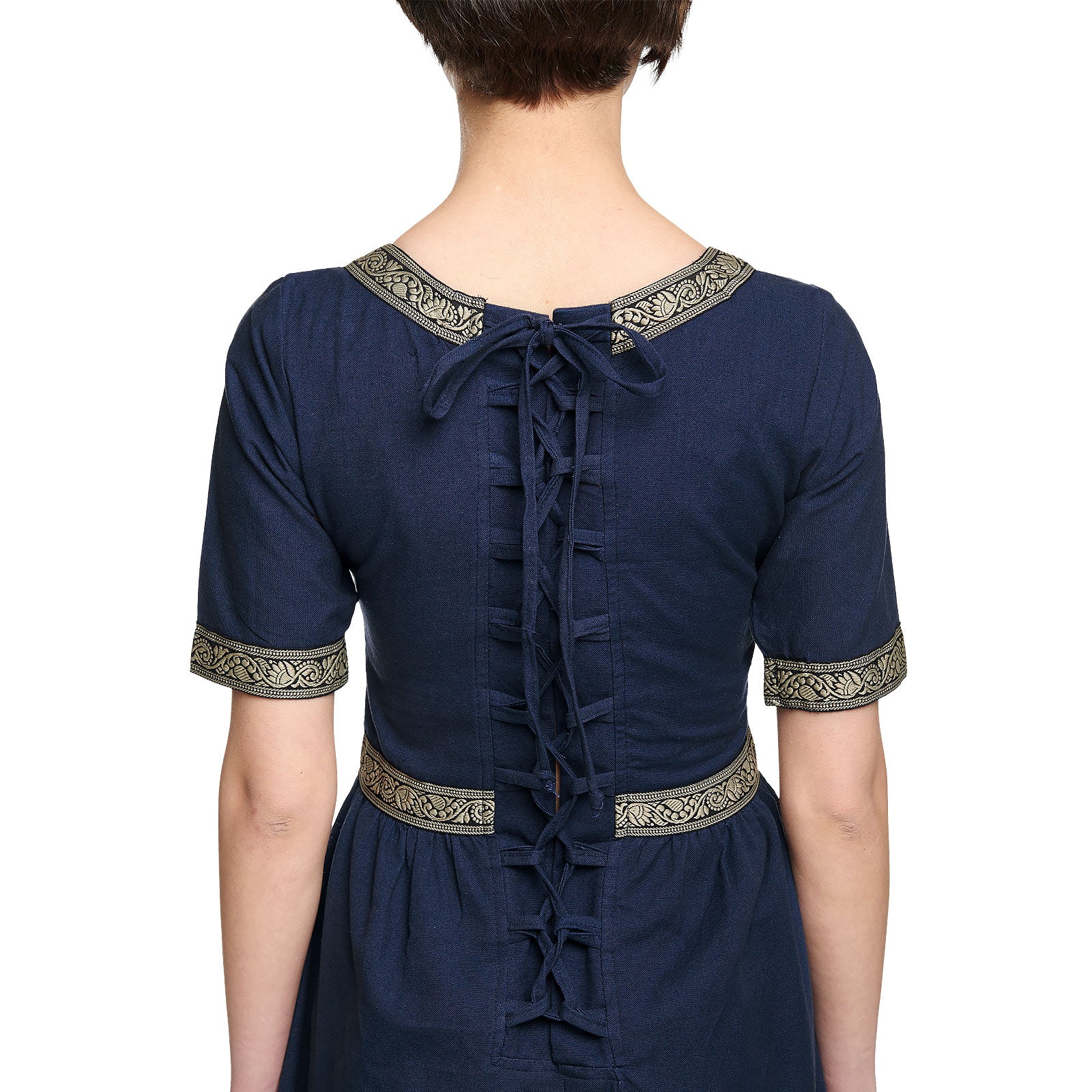 Produktbild Mittelalter Kleid Ennlin mit Kurzarm blau