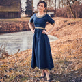 Produktbild Mittelalter Kleid Ennlin mit Kurzarm blau