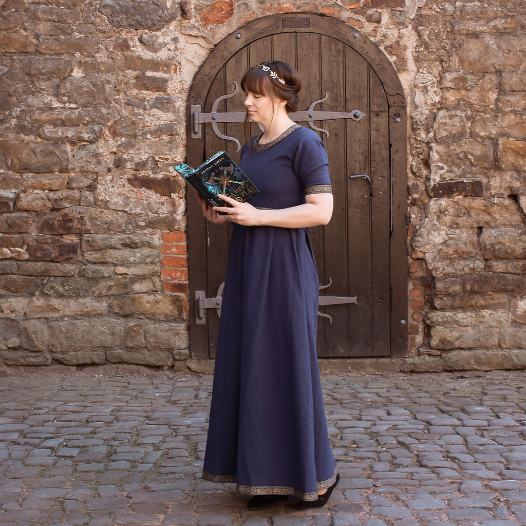 Produktbild Mittelalter Kleid Ennlin mit Kurzarm blau