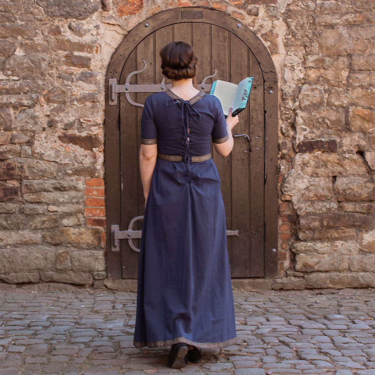 Produktbild Mittelalter Kleid Ennlin mit Kurzarm blau