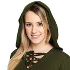Image produit Blouse Médiévale Lea avec Capuche Verte