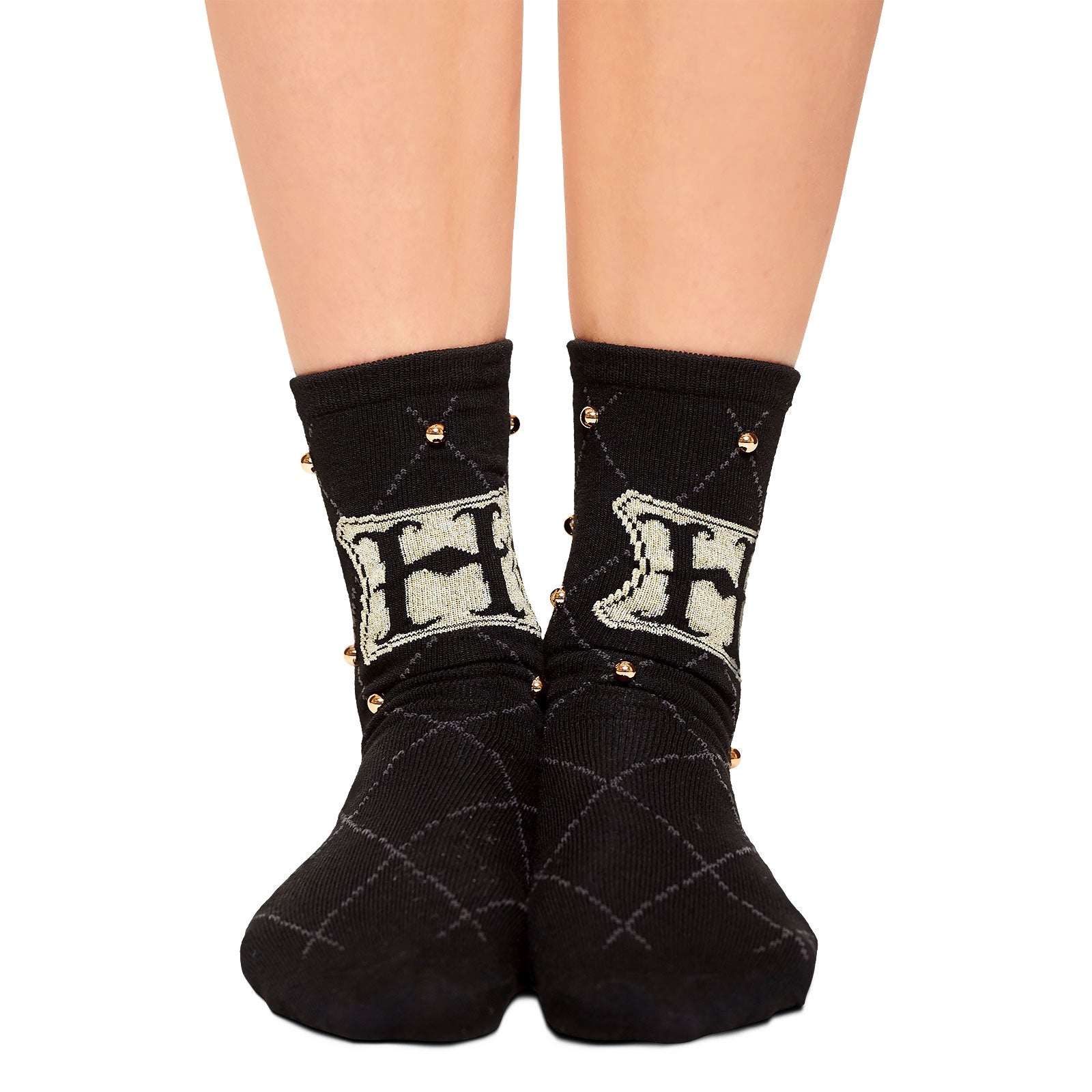 Produktbild Harry Potter - Hogwarts Logo Socken mit Nieten schwarz
